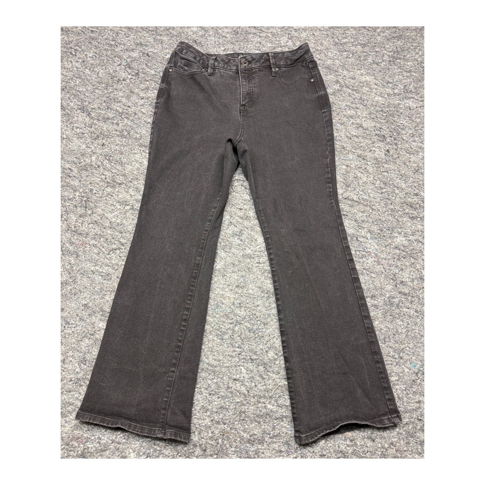 Style & Co Womens Boot Leg Jeans Charcoal Black Denim Pants Size 12P Petite